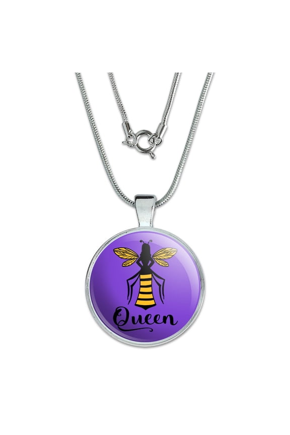 Queen Bee 1" Pendant with Sterling Silver Plated Chain