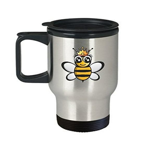 Queen Bee 14oz Stainless Steel Travel Mug - Perfect Gift for Busy Bees!