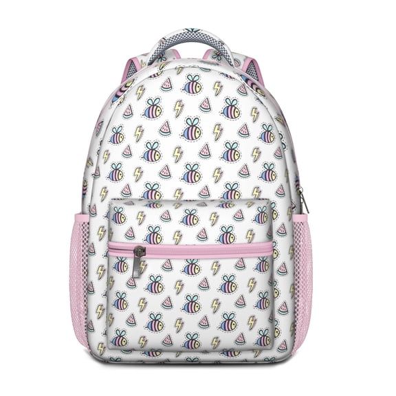 Queen Bee Backpack for College Students - Waterproof & Durable Bookbag with Breathable Mesh Straps, Cute Bee Lovers Gift (Hive Print, Yellow)