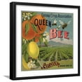 thumbnail image 1 of Art.com Queen Bee Brand - Corona, California - Citrus Crate Label Art Print by Lantern Press, Black Frame Wall Art, 21" x 21", 1 of 5