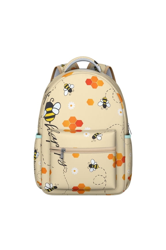 Queen Bee Cartoon Print Backpack - Waterproof & Lightweight Bookbag for s with Padded Back Panel