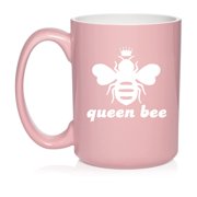 Queen Bee Ceramic Coffee Mug Tea Cup Gift 15oz Light Pink