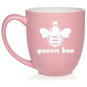 Queen Bee Ceramic Coffee Mug Tea Cup Gift 16oz Light Pink