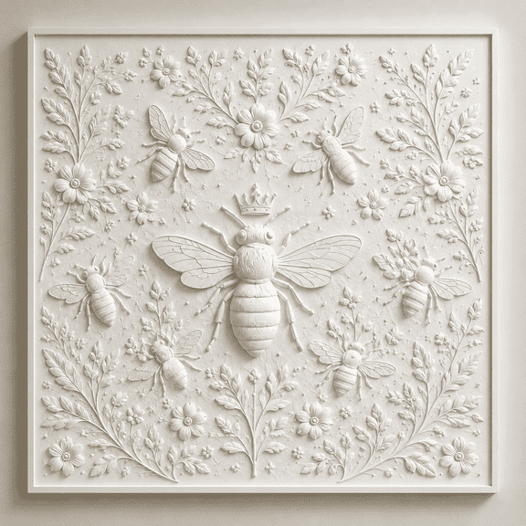 Queen Bee Floral Relief Panel