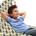thumbnail image 1 of Queen Bee Lounger Chair Bag, Repetitive Cartoon Style Bees and Crowns Drawn by Hand, High Capacity Storage with Handle Container, Lounger Size, Eggshell Mustard, by Ambesonne, 1 of 5