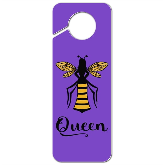 Queen Bee Plastic Door Knob Hanger Sign