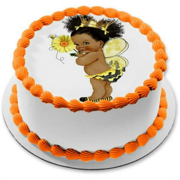 Queen Bee Princess Afro Puff Cake Topper, by A Birthday Place