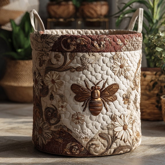 Queen Bee Quilted Laundry Basket