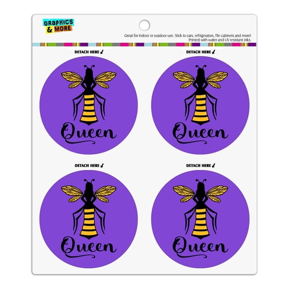 Queen Bee Refrigerator Fridge Locker Vinyl Circle Magnet Set