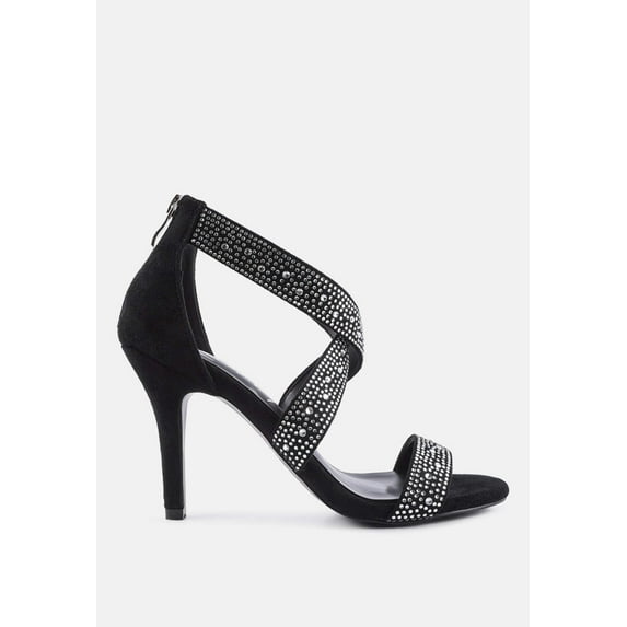 Queen Bee Rhinestone High Heeled Sandals