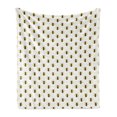thumbnail image 1 of Queen Bee Soft Flannel Fleece Throw Blanket, Silhouettes Placed on Hexagons Background, Cozy Plush for Indoor and Outdoor Use, 50" x 70", White Mustard, by Ambesonne, 1 of 5
