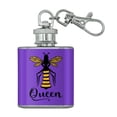 thumbnail image 1 of Queen Bee Stainless Steel 1oz Mini Flask Key Chain, 1 of 3