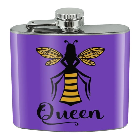 Queen Bee Stainless Steel 5oz Hip Drink Kidney Flask
