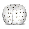 thumbnail image 1 of Queen Bee Storage Toy Bag Chair, Hand Drawn Flying Insects on a Plain Background, Stuffed Animal Organizer Washable Bag, Small Size, Earth Yellow Grey, by Ambesonne, 1 of 3