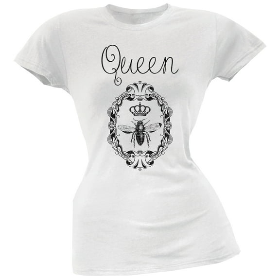 Queen Bee White Juniors Soft T-Shirt - Large