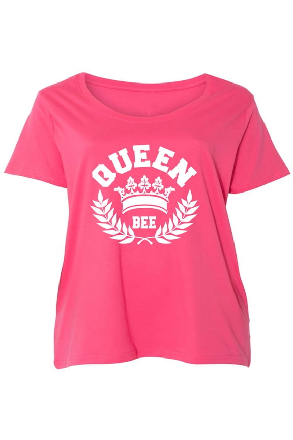 Queen Bee Womens Plus Size Scoopneck Tee