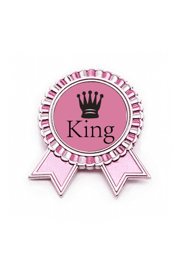 Queen Black Word Chess Game Badge Brooch Pin Pink Winner Award Medal