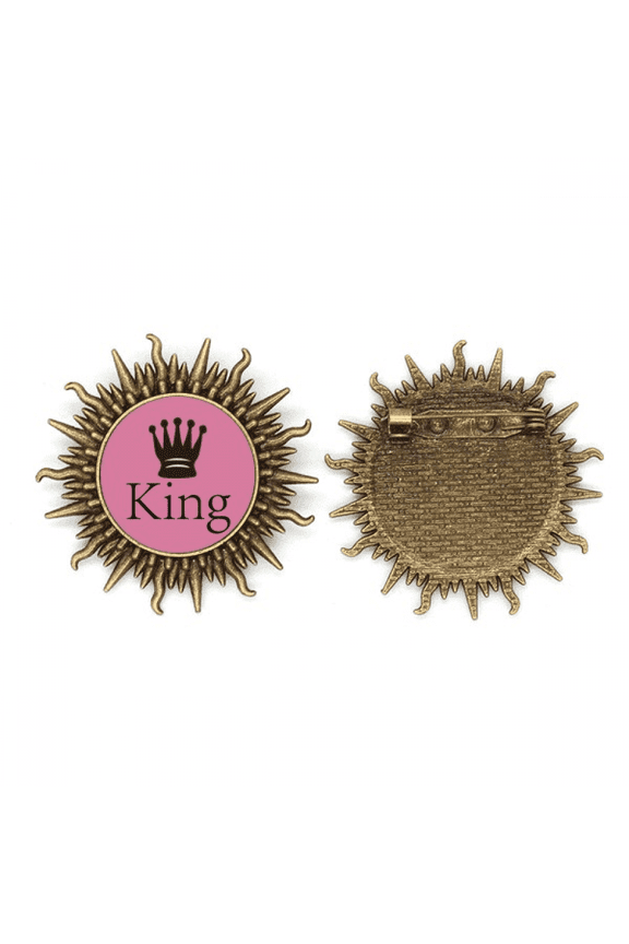 Queen Black Word Chess Game Metall Sonne Brosche Haken Pin