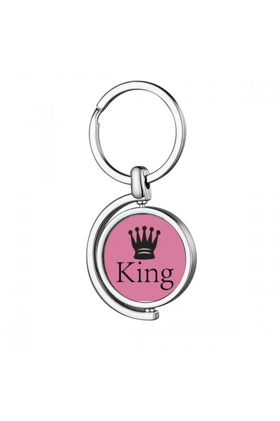 Queen Black Word Chess Game Rotating Keychain Metal Keyring Holder