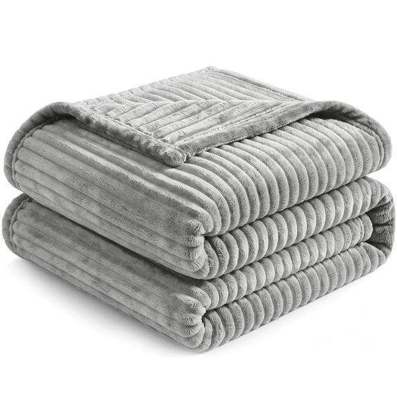 Queen Blanket for Bed, 230GSM Super Soft Cozy Blankets and Throws, Decorative Throw Blankets for Women Men Gifts, Throws with Stripes for Sofa Bed Decor, 90''x90''