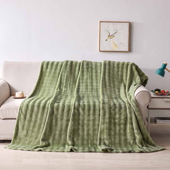 Queen Blanket Clearance, Hwkond Solid Colour Flannel Rabbits Hair Blanket Nap Cover Blanket Heavy Sofa Blanket Velvet Blanket(Matcha Green#1,100x150cm)