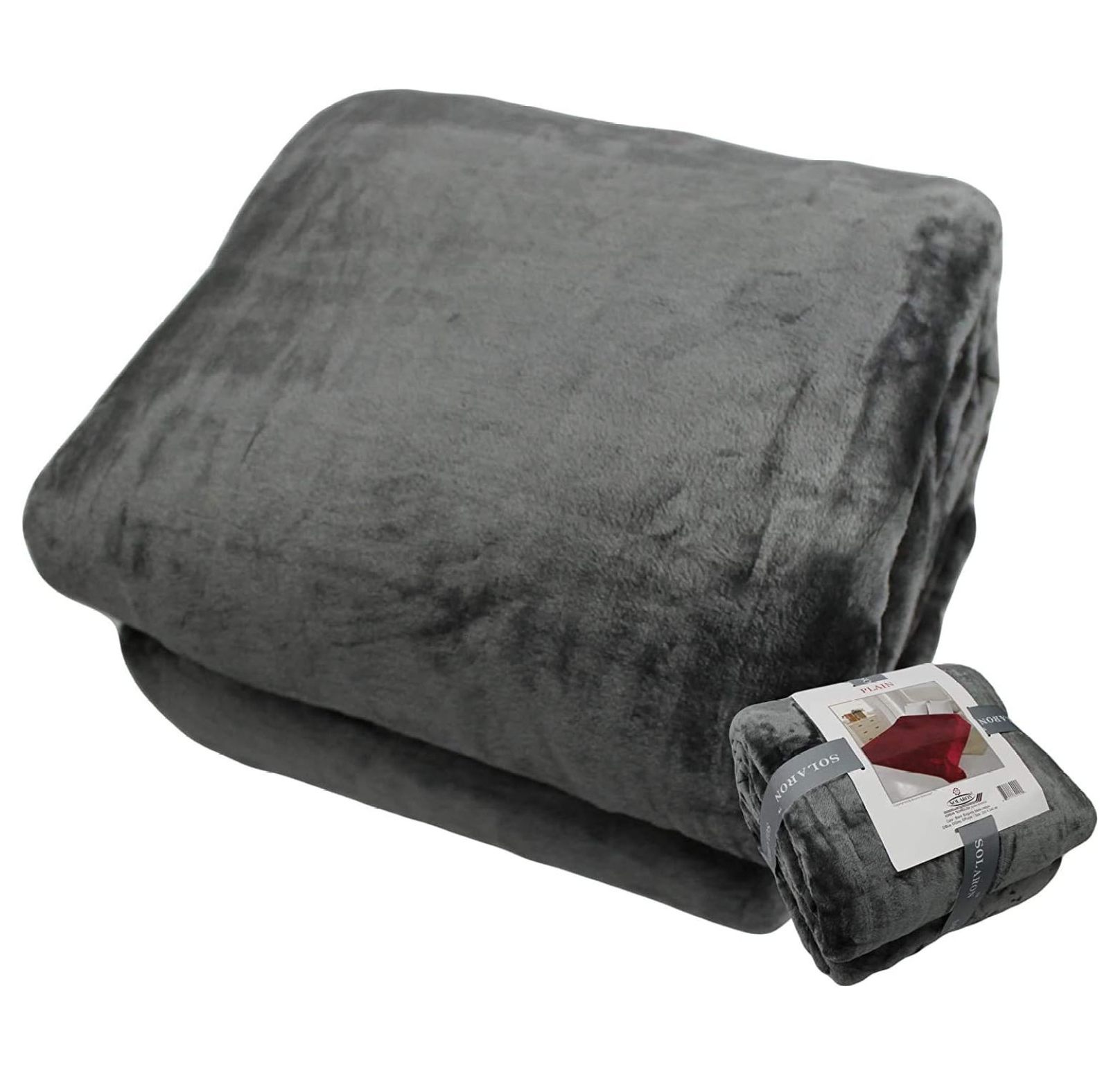 Queen Blanket Grey X Large Size 430 GSM Thick Flannel Throw Korean Mink