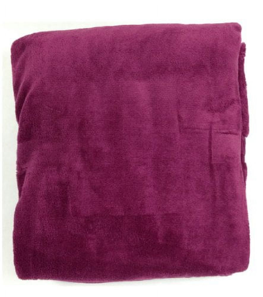 Queen Blanket Sumptuously Soft Plush Coral Fleece Mega Throw/reversible  Bedspread (Burgundy) by WPM 