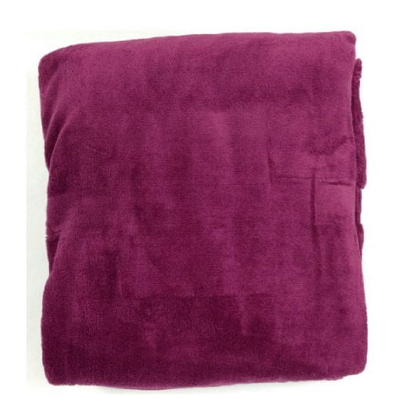 Queen Blanket Sumptuously Soft Plush Coral Fleece Mega Throw/reversible Bedspread (Burgundy) by WPM