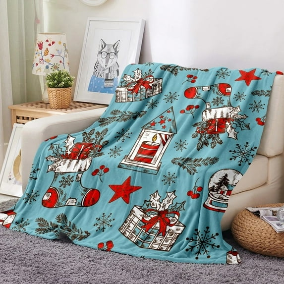 Queen Blanket for Bed Suitable Is Plush and Hugging Lightweight Soft for Sofas Christmas Blanket Beds-Blankets Home Textiles Blankets and Throws