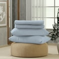 thumbnail image 1 of Color Sense Brushed Percale Cotton Blend - 4 Piece Bed Sheet Set - Cool & Crisp, Wrinkle Resistant - Queen Blue, 1 of 8