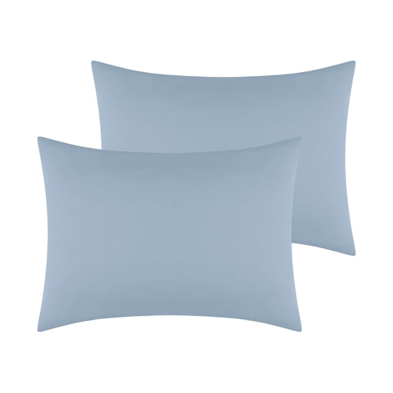 REGALWOVEN Cotton Pillowcases Queen Size Pillow Covers Set of 2 with Envelope Closure, Queen Blue