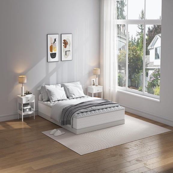 Queen Box Spring 3 Inch Heavy Duty Box Spring Mattress Foundation, Metal Bed Base with Fabric Cover, Noise Free Easy Assembly