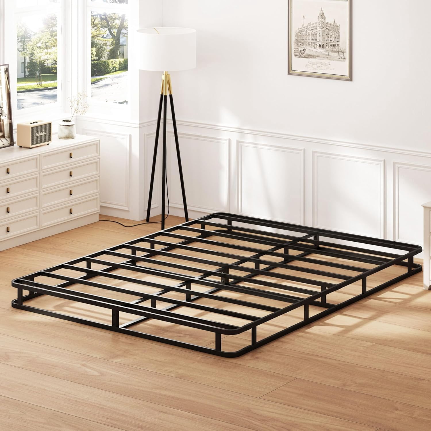 Queen Box Spring 5 Inch, Heavy Duty Metal Box Spring Bed Base with Easy ...