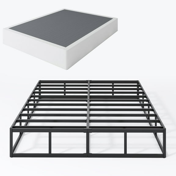 Queen Box Spring 9 Inch Box Spring for Queen Bed, Heavy Duty High Profile Metal Box Springs with Fabric Cover, Easy Assembly