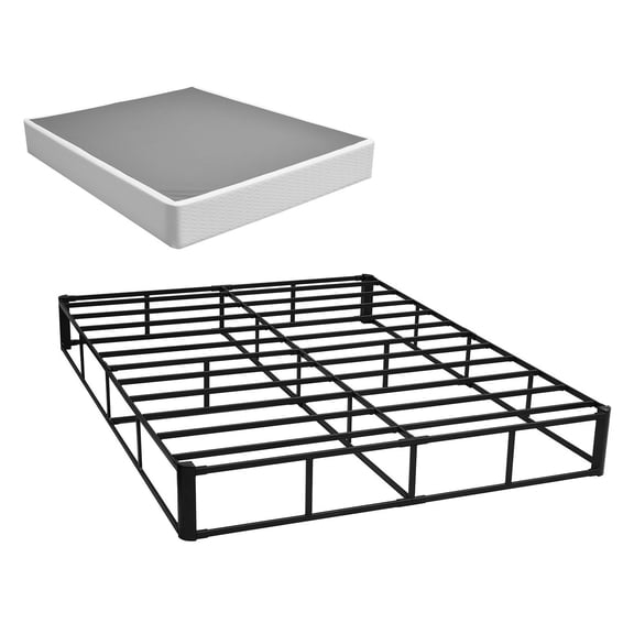 Queen Box Spring, 9 Inch Foundation - Heavy Duty Metal Bed Frame, Washable Fabric, 3500lbs Capacity, Easy Assembly - for Memory Foam & Mattress