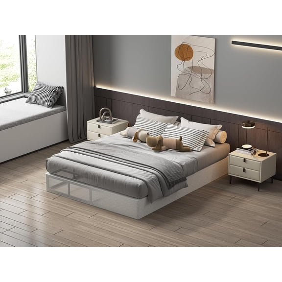 Queen Box Spring 9 Inch High Profile Black Heavy Duty Metal Mattress Foundation with Fabric Cover,Easy Assembly,Non-Slip & Noise-Free