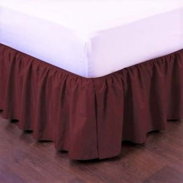 Queen Burgundy Pleated Dust Ruffled Bed Skirt Bedding Bed Dressing with