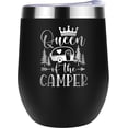 thumbnail image 1 of Queen of The Camper Wine Tumbler Gifts from Husband Boyfriend Friend | Camper Happy Lover Couples Glass for Women |12 oz Coffee Cup Outdoor Stainless Steel Insulated Travel Mug with Lid, 1 of 6