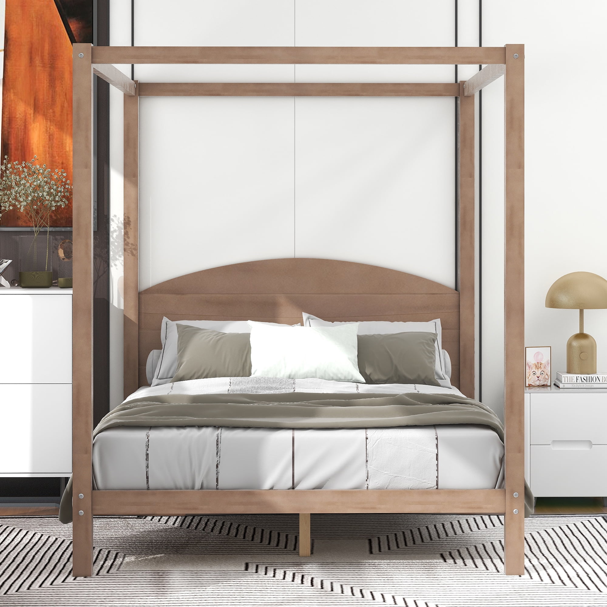 Wood 2024 post headboard