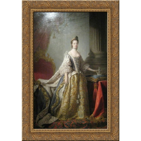Queen Charlotte 19x24 Gold Ornate Wood Framed Canvas Art by Ramsay, Allan