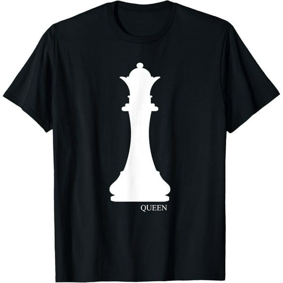 Queen Chess Piece Halloween Costume Chess Club Shirt T-ShirtMen and women, White Black T-shirt, size: Extra large S-1731XL