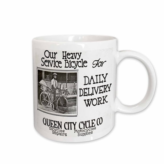 3drose, Queen City Bicycle Shop Advertisment 4, 11oz Mug