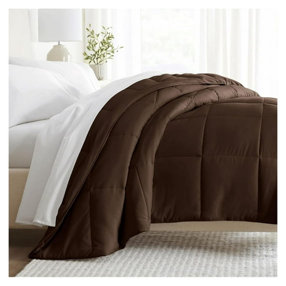 Queen Comforter (1 Piece - Chocolate) - Bring Luxury Home with Our Soft and Lightweight Down Alternative Comforters Queen Size - Can Also fit as Comforter Full Size Queen/Full