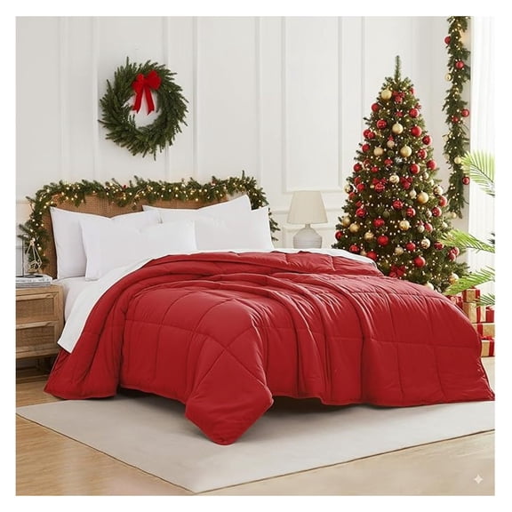 Queen Comforter, Full Size Bedding Comforters, Down- Red Queen Bedspread, Soft, Fluffy Comforters, Full Size, Chili Pepper