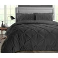 thumbnail image 1 of Queen Comforter Pinch Dark Grey 300 GSM Plush Siliconized Microfiber Fill Duvet Insert With 1000 Thread Count Egyptian Cotton Shell Fluffy Soft with Premium Piping & Matching Pillowcases, 1 of 8
