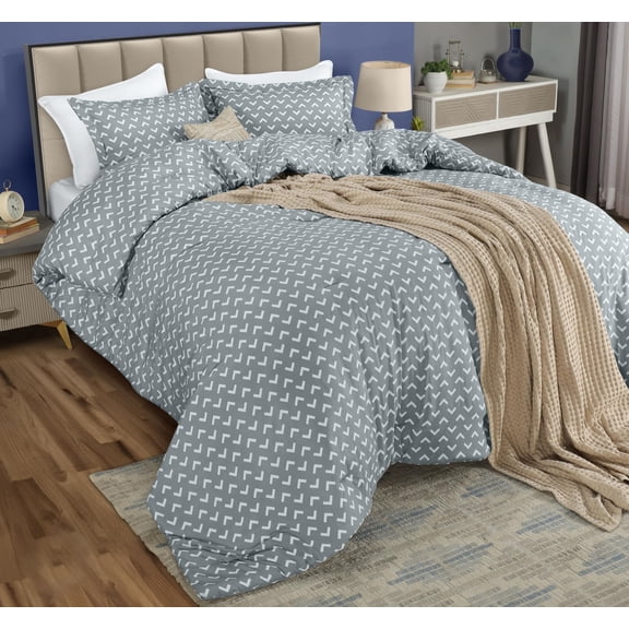 King Comforter Set 3 Piece Arrow White by Utopia Bedding Printed Comforters King Size Bedding Comforters Set Down Alternative Soft Bed Set 1 Comforter(90 x 102 inches) 2 Pillow Shams(20 x 36 inches)