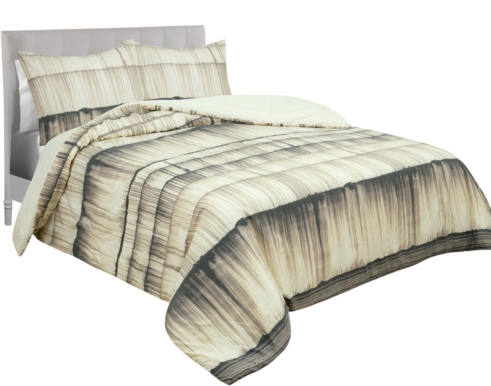 Queen Comforter Set, Nikki Chu Ultra-Soft Stria Stripe by Royale Linens