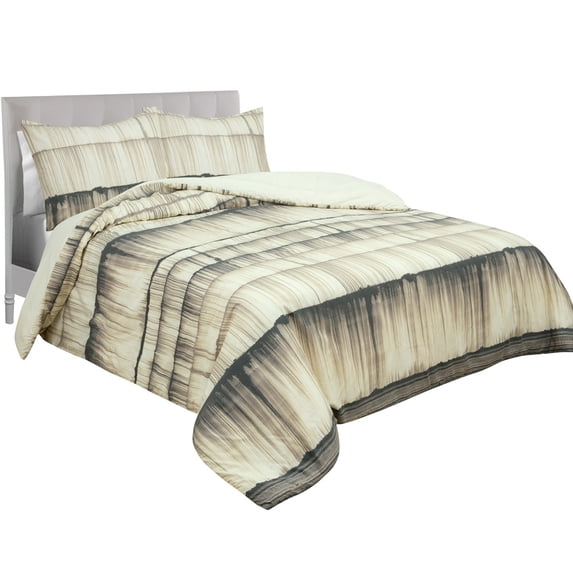 Queen Comforter Set, Nikki Chu Ultra-Soft Stria Stripe by Royale Linens