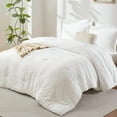 thumbnail image 1 of "Queen Comforter Set White Seersucker, 7-Piece Bed in a Bag, Luxury Soft Down Alternative Comforter, Sheets, Pillowcases & Shams, All Season Bedding Set", 1 of 5