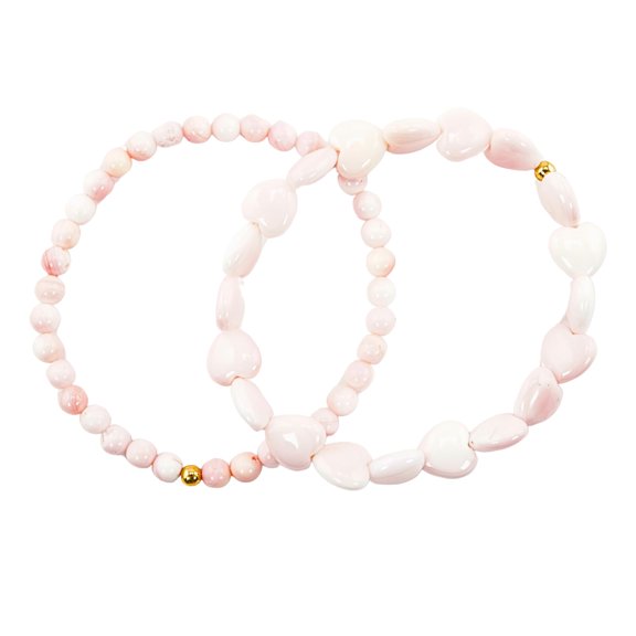 Queen Conch Gemstone Bracelet for Kids, Toddler Bracelet with Certified 925 Sterling Silver 18K Gold Plated Bead Charm - Crystals and Healing Stones for Gifts